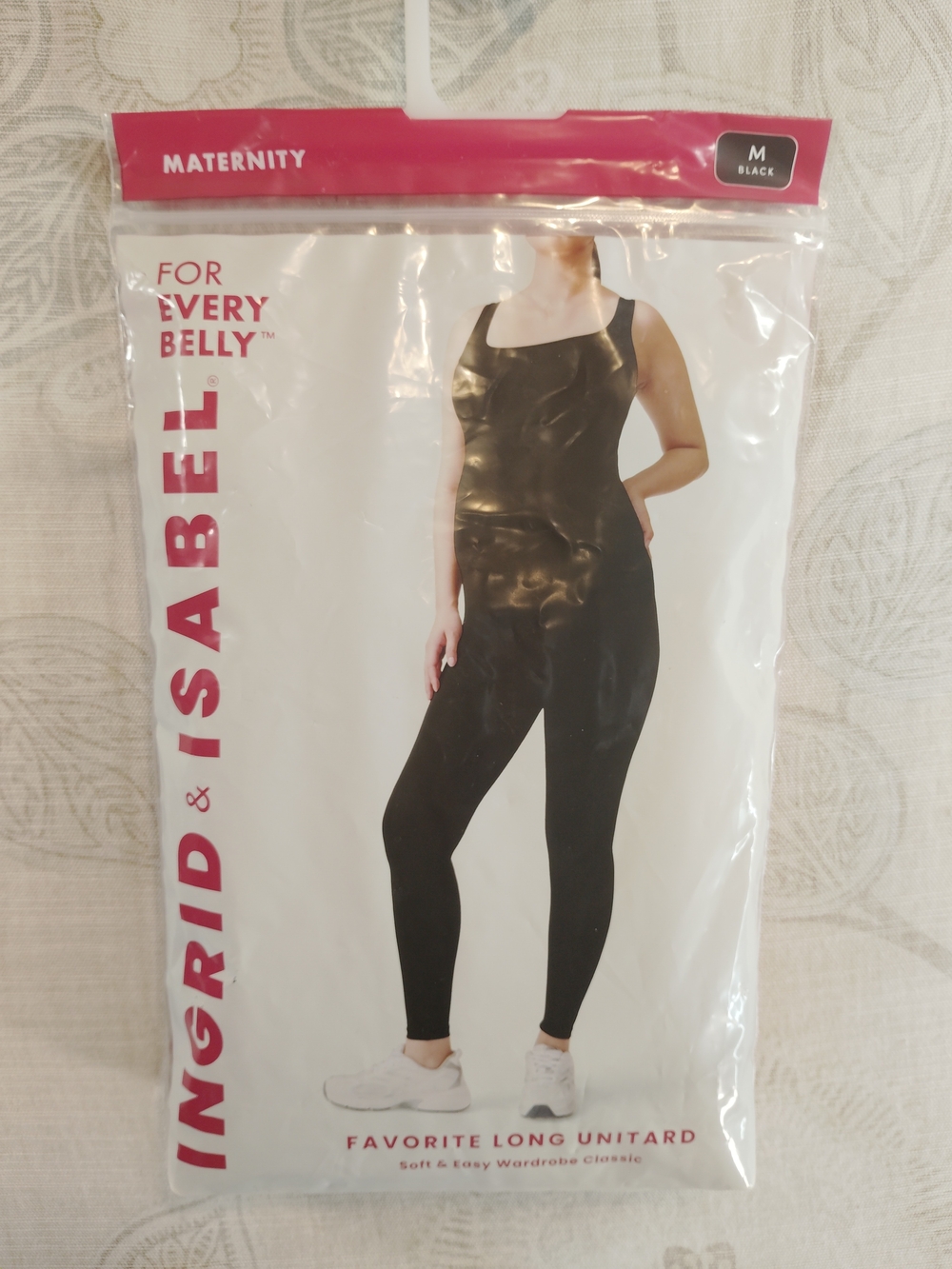 (NWT) Ingrid & Isabel Size M(8-10) Black Maternity Long Unitard